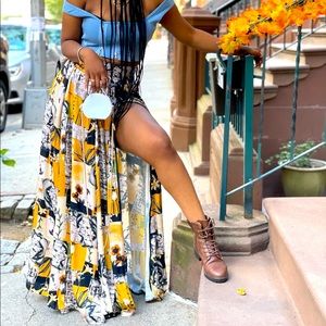 Front Zip Maxi Skirt Small